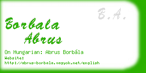 borbala abrus business card