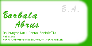 borbala abrus business card